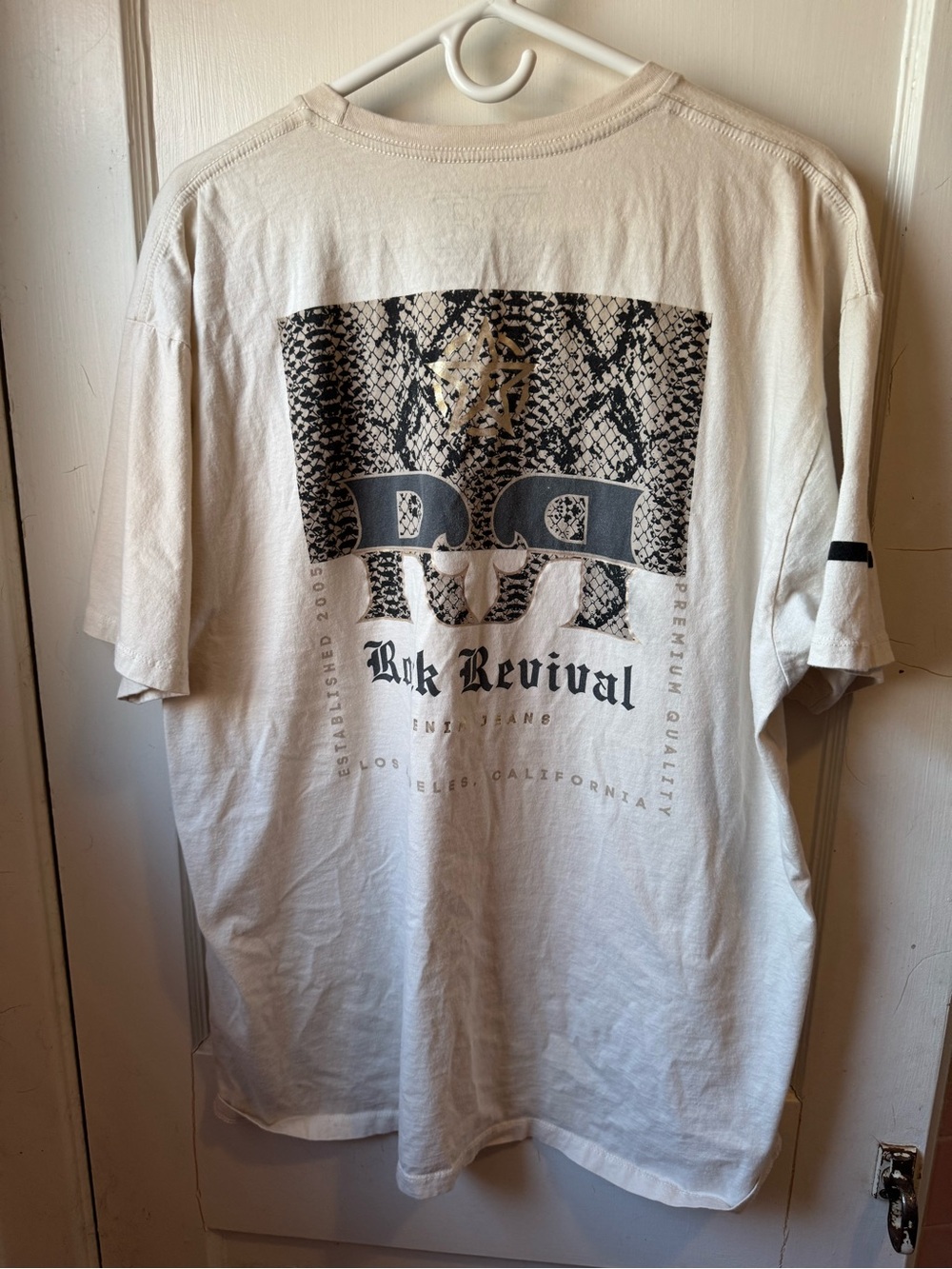 Rock Revival Graphic Logo T-Shirt Snake Print Gold Accent XXL 100% Cotton